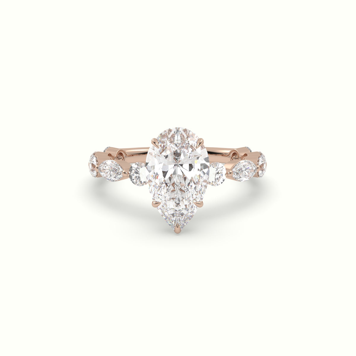 The Laura Pear Cut 5 Prong Diamond Engagement Ring