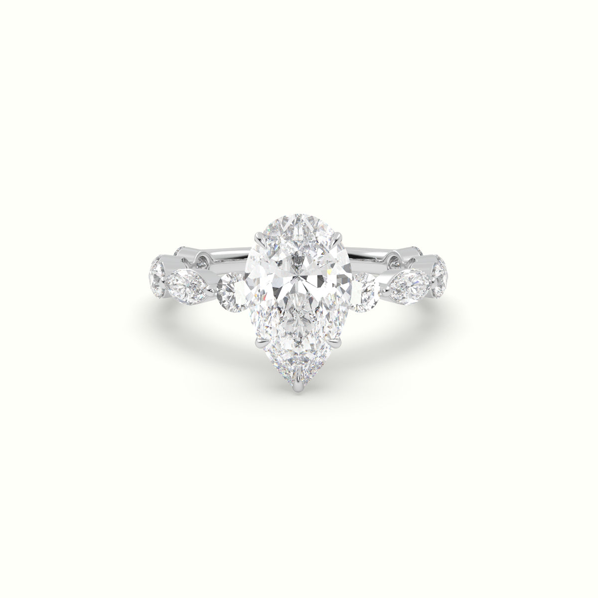 The Laura Pear Cut 5 Prong Diamond Engagement Ring