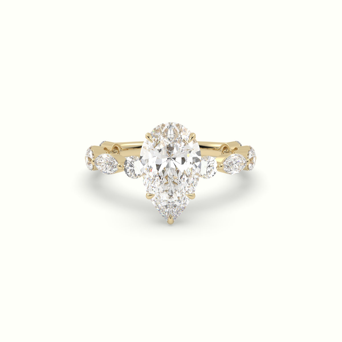 The Laura Pear Cut 5 Prong Diamond Engagement Ring