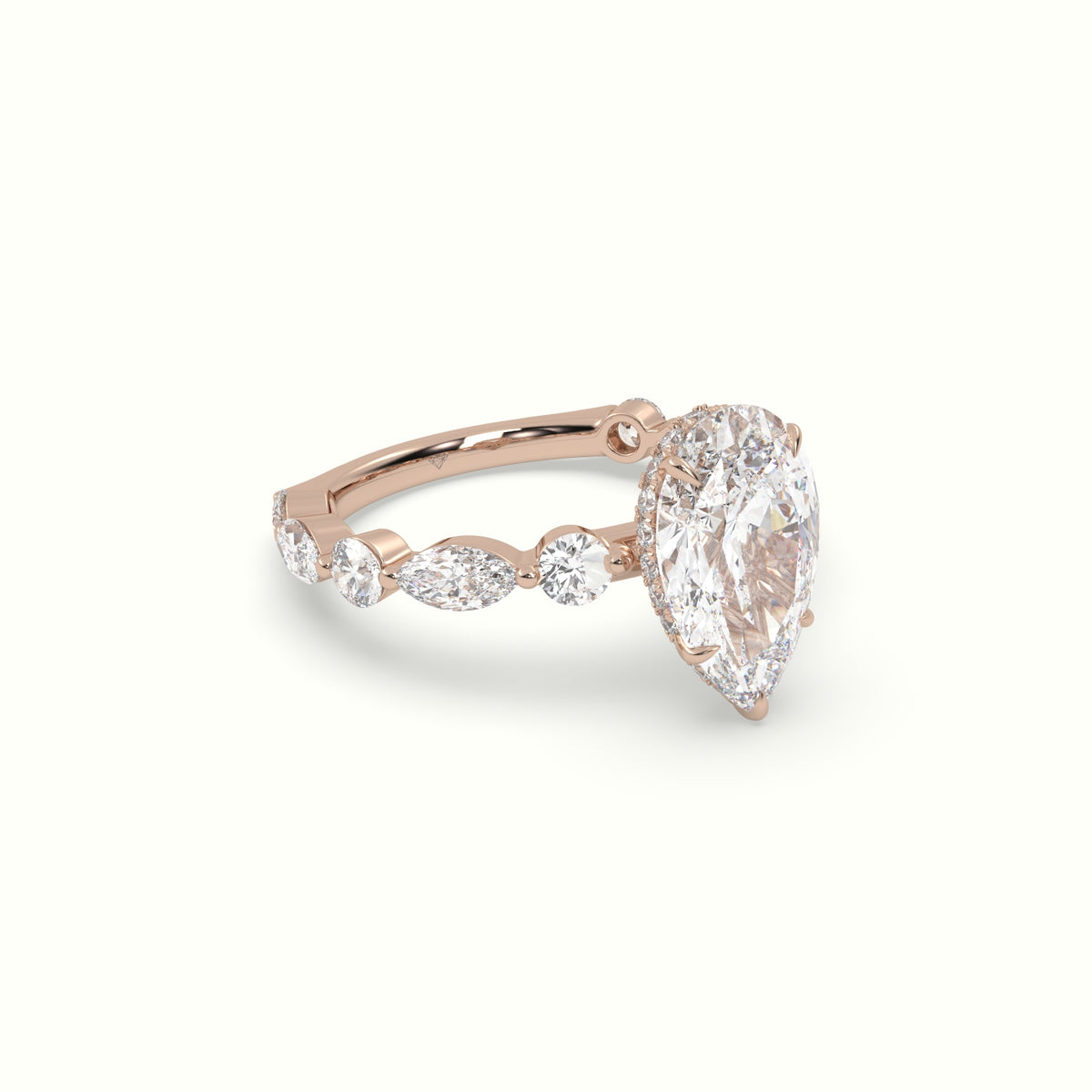 The Laura Pear Cut 5 Prong Diamond Engagement Ring