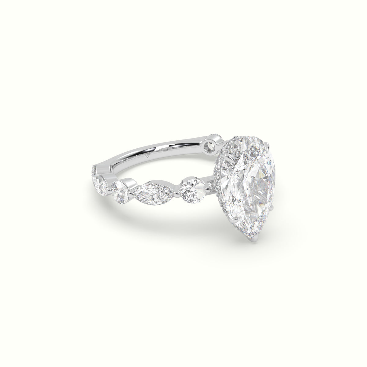 The Laura Pear Cut 5 Prong Diamond Engagement Ring