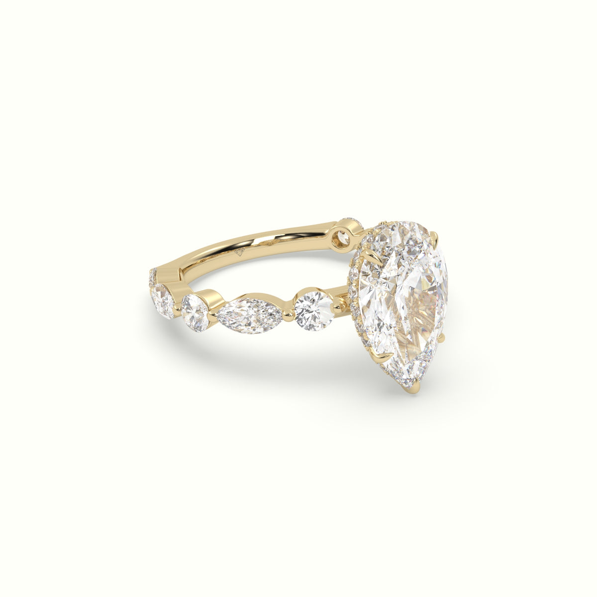 The Laura Pear Cut 5 Prong Diamond Engagement Ring