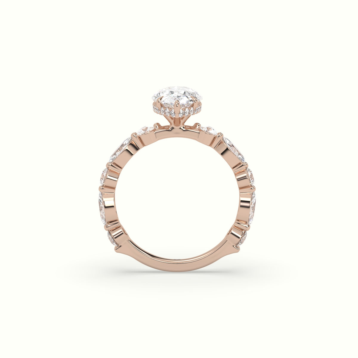 The Laura Pear Cut 5 Prong Diamond Engagement Ring