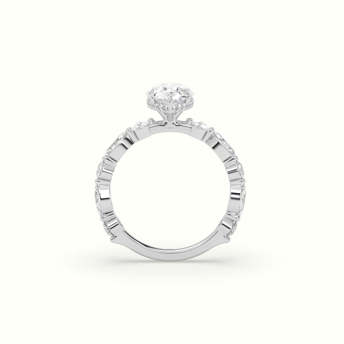 The Laura Pear Cut 5 Prong Diamond Engagement Ring