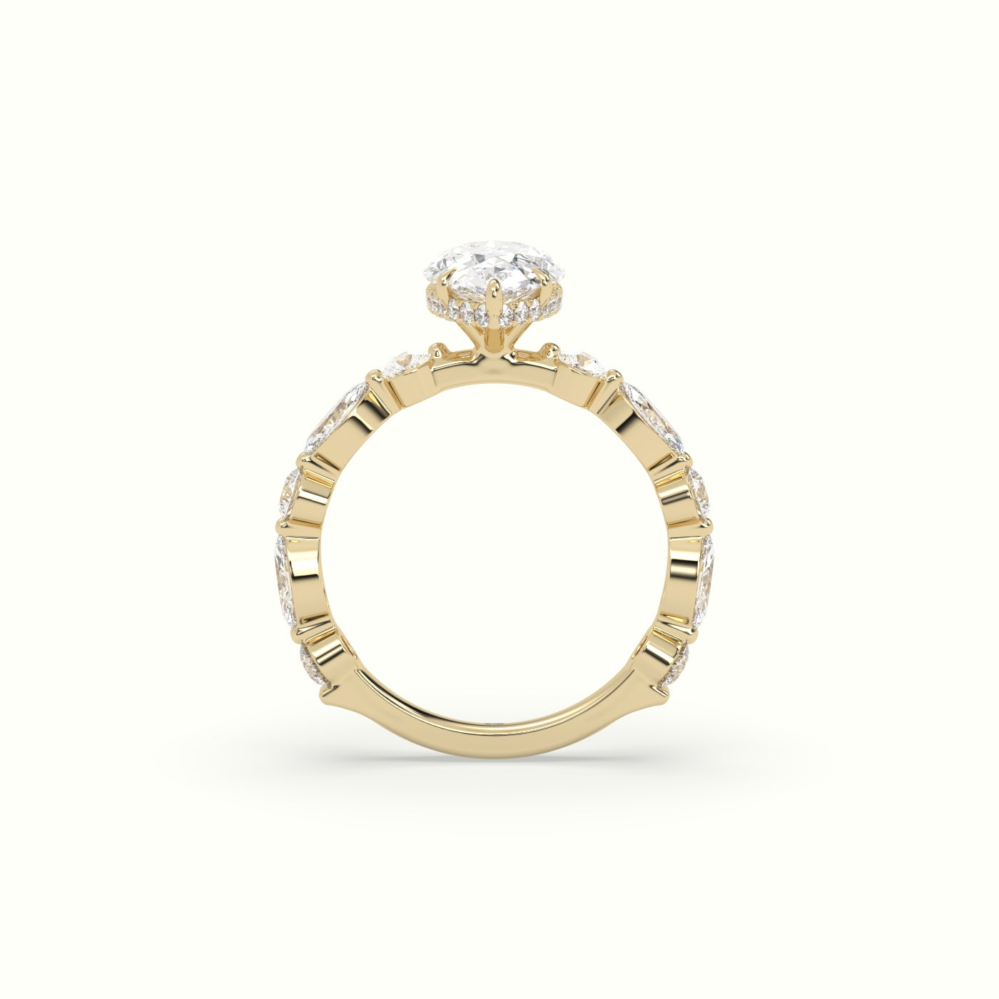 The Laura Pear Cut 5 Prong Diamond Engagement Ring