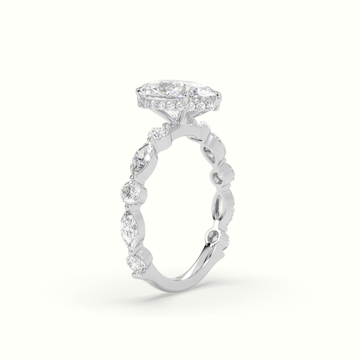 The Laura Pear Cut 5 Prong Diamond Engagement Ring