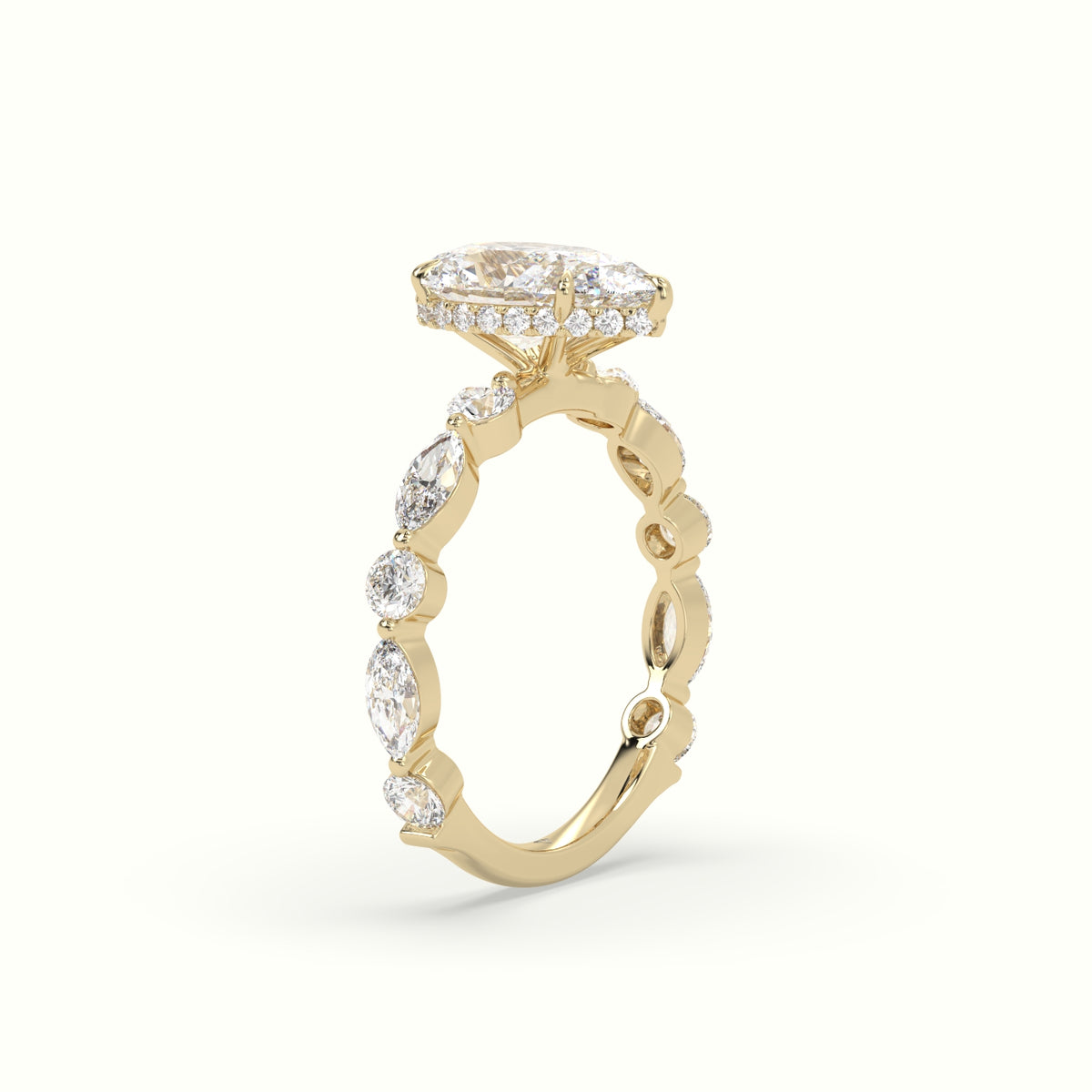 The Laura Pear Cut 5 Prong Diamond Engagement Ring