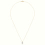 Pear Cut Fixed Solitaire Diamond Necklace - 18K Yellow Gold