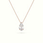 Pear Cut Fixed Solitaire Diamond Necklace - 18K Rose Gold