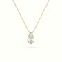 Pear Cut Fixed Solitaire Diamond Necklace - 18K Yellow Gold