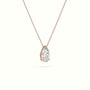 Pear Cut Fixed Solitaire Diamond Necklace - 18K Rose Gold