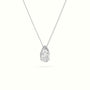 Pear Cut Fixed Solitaire Diamond Necklace - 18K White Gold