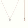 Pear Cut Fixed Solitaire Diamond Necklace - 18K Rose Gold
