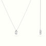 Pear Cut Fixed Solitaire Diamond Necklace - 18K White Gold