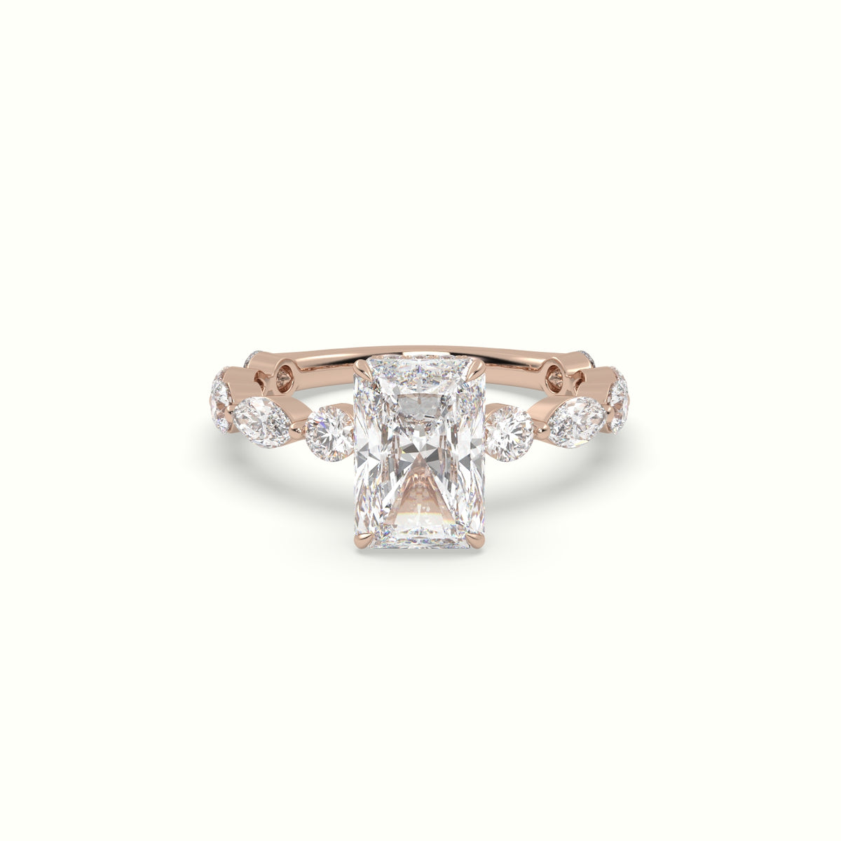 The Laura Radiant Cut 4 Prong Diamond Engagement Ring