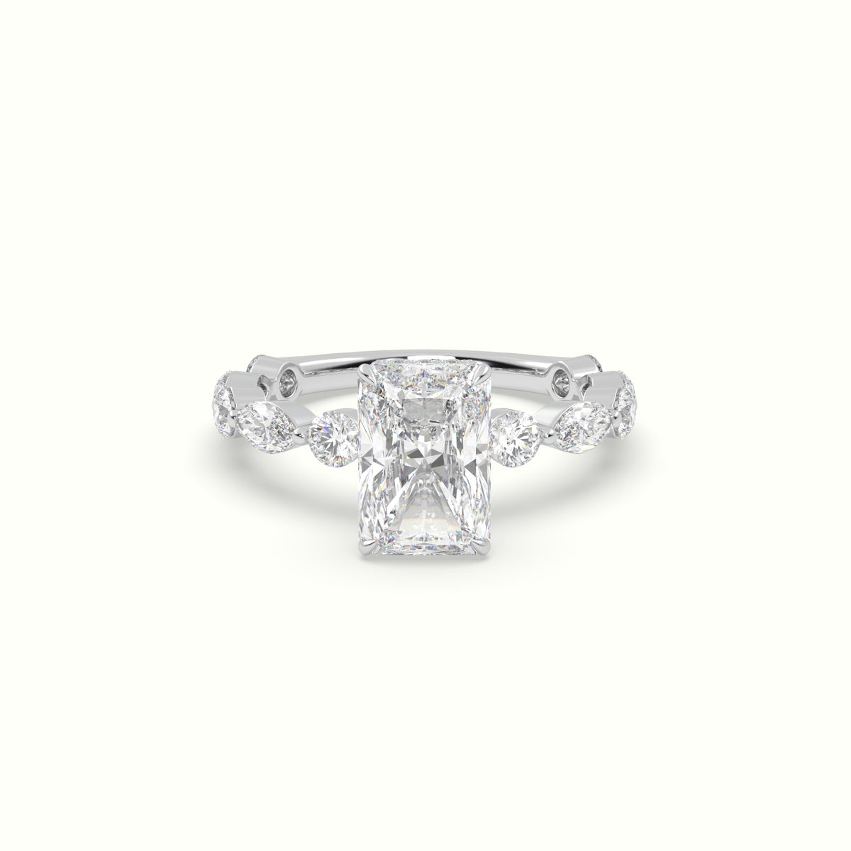The Laura Radiant Cut 4 Prong Diamond Engagement Ring