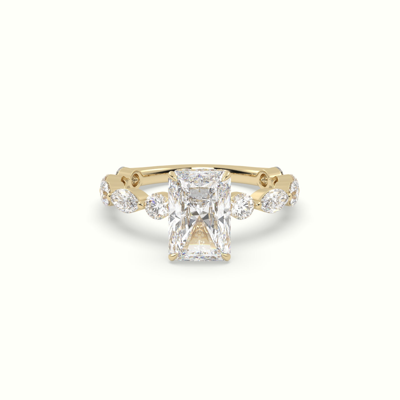 The Laura Radiant Cut 4 Prong Diamond Engagement Ring