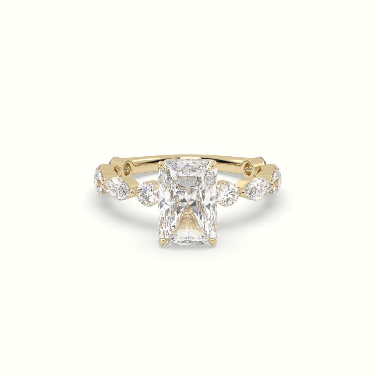 The Laura Radiant Cut 4 Prong Diamond Engagement Ring