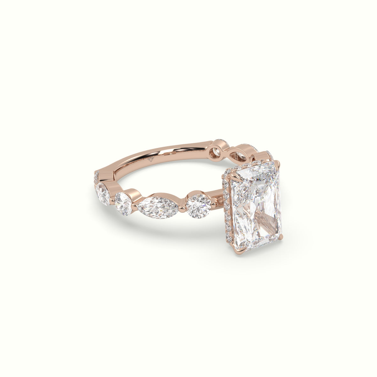 The Laura Radiant Cut 4 Prong Diamond Engagement Ring