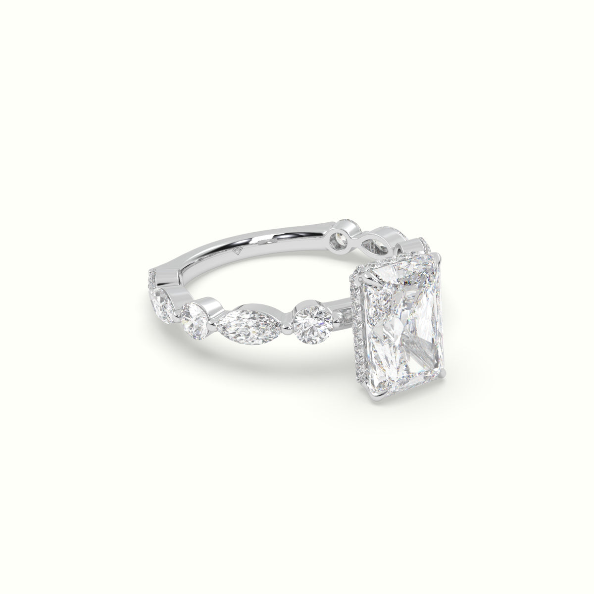 The Laura Radiant Cut 4 Prong Diamond Engagement Ring