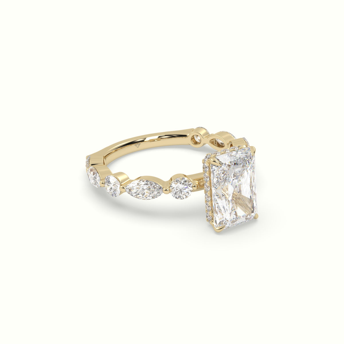 The Laura Radiant Cut 4 Prong Diamond Engagement Ring
