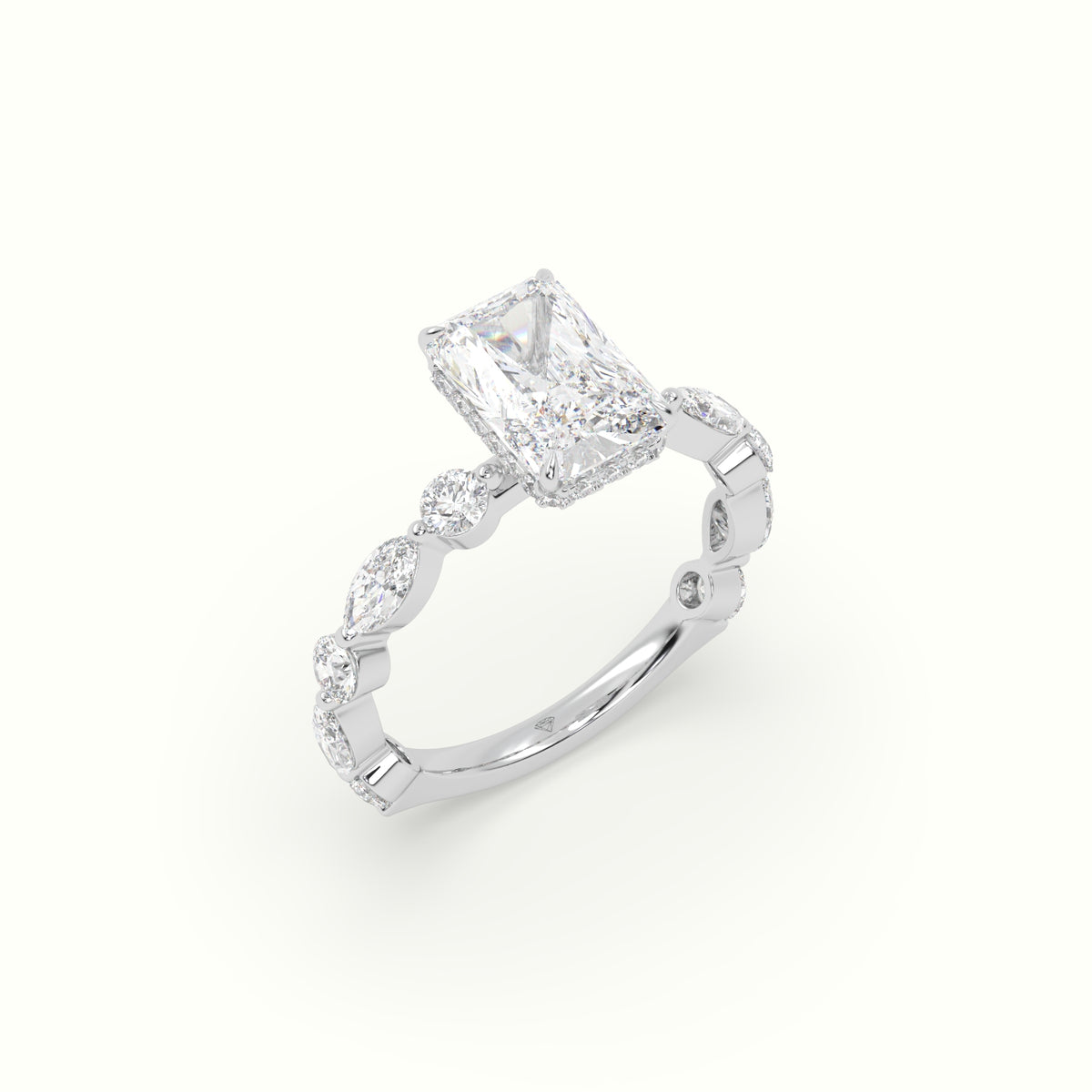 The Laura Radiant Cut 4 Prong Diamond Engagement Ring