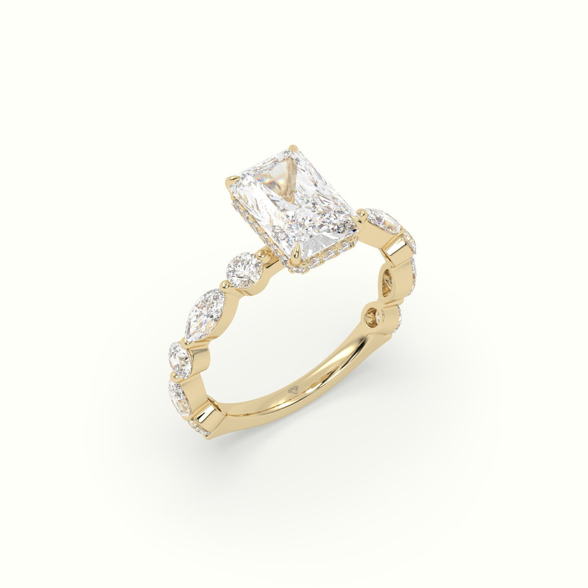 The Laura Radiant Cut 4 Prong Diamond Engagement Ring
