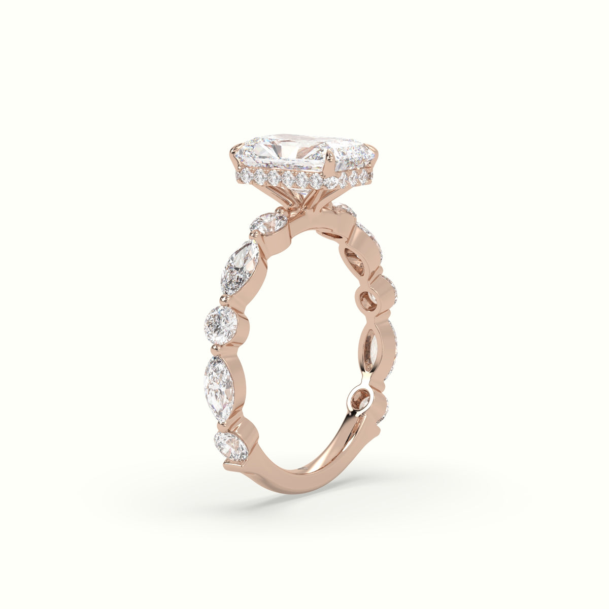 The Laura Radiant Cut 4 Prong Diamond Engagement Ring