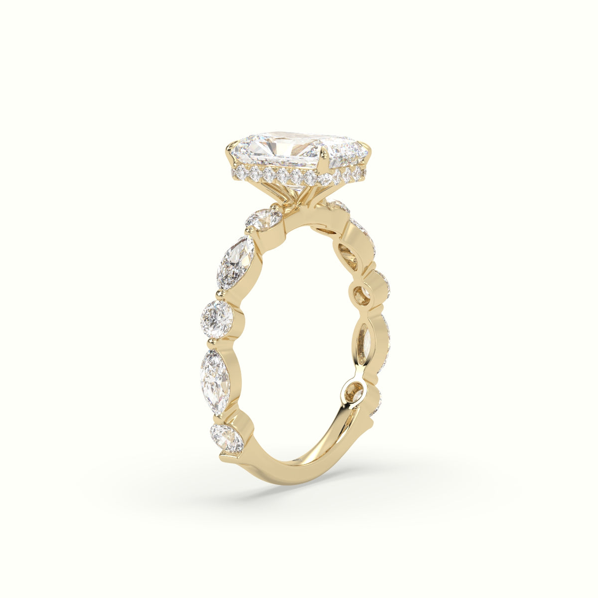 The Laura Radiant Cut 4 Prong Diamond Engagement Ring