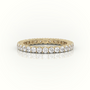 Round-Cut Diamond Scallop Setting Eternity Wedding Band — Yellow Gold