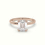 Emerald Cut Diamond Solitaire Engagement Ring — Rose Gold
