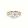 Princess Cut Diamond Engagement Ring With Side Stones — Yellow Gold