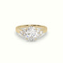 Oval Cut Diamond Side Stone Engagement Ring — Yellow Gold