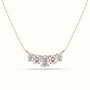 Oval Diamond Prong Setting Pendant Necklace — Rose Gold