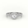 Round-Cut Diamond 4 Prongs Scallop Setting Engagement Ring — White Gold