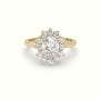 Oval Cut Diamond Halo Engagement Ring — Yellow Gold