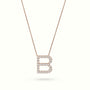 Initial “B” Diamond Necklace - 18k gold — Rose Gold
