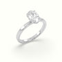 Oval Cut Hidden Halo Engagement Ring — White Gold