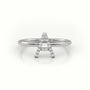 Round Cut Diamonds “A” Initials Monogram Alphabet Ring — White Gold