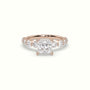 Princess Cut Diamond Engagement Ring With Side Stones — Rose Gold