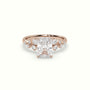Radiant Diamond Side Stone Engagement Ring — Rose Gold