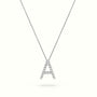 Initial "A" Diamond Necklace - 18k Gold — White Gold