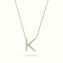 Initial "K" Diamond Necklace - 18k Gold — Yellow Gold