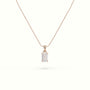 Emerald Cut Solitaire Diamond Pendant — Rose Gold