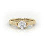 Round Cut 4 Prongs Double Shank Solitaire Engagement Ring — Yellow Gold