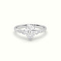Pear Diamond Solitaire Side Stone Engagement Ring — White Gold