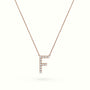 Initial "F" Diamond Necklace - 18k Gold — Rose Gold
