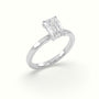 Emerald Cut Hidden Halo Engagement Ring — White Gold