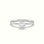 Oval Diamond Solitaire Ring 4 Round Prongs — White Gold