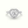 Heart Cut Halo Diamond Engagement Ring — White Gold